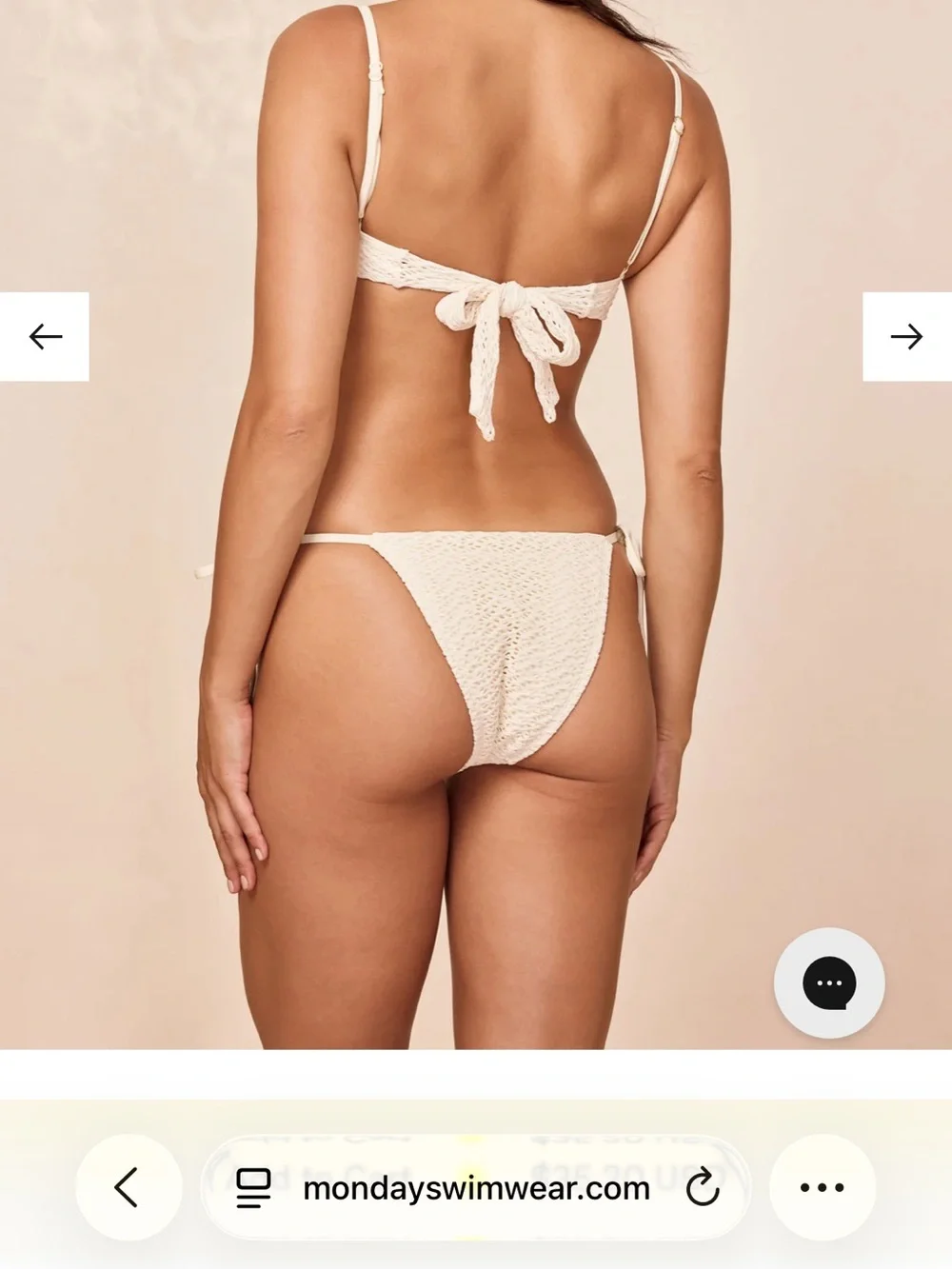 Monday Swimwear LE MARAIS BOTTOM - IVORY CROCHET | small
